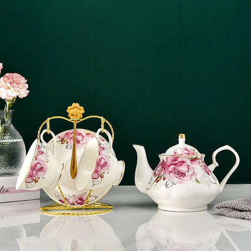 European Bone China Tea Set English Afternoon Tea Cup Set Teapot