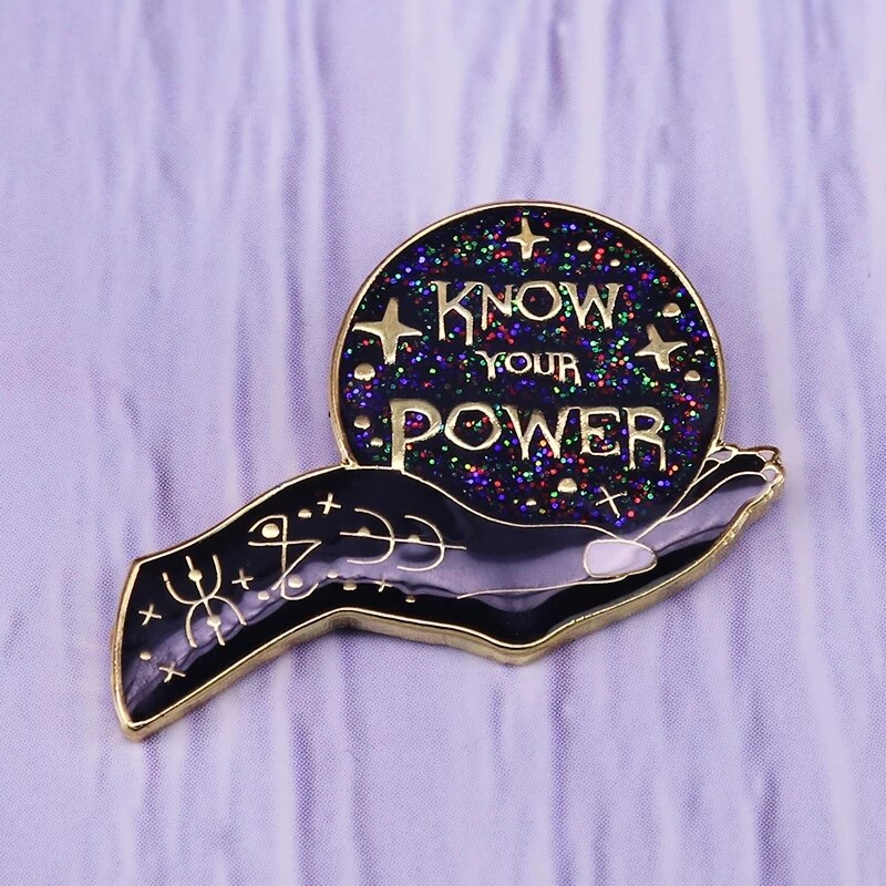 Know Your Power Girl Gang Magic Brooch Crystal Ball Badge Embrace Your