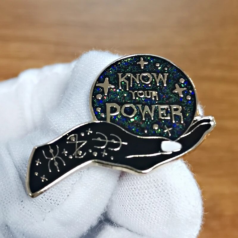 Know Your Power Girl Gang Magic Brooch Crystal Ball Badge Embrace Your