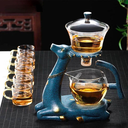 Full Automatic Creative Deer Teapot Kungfu Glass Tea Set Magnetic