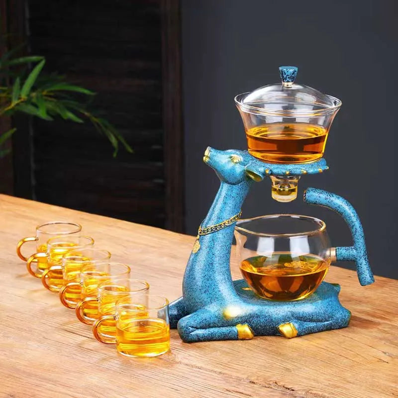 Full Automatic Creative Deer Teapot Kungfu Glass Tea Set Magnetic