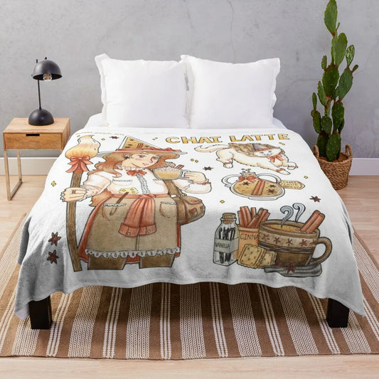 Chai Tea Latte Witch Aesthetic Throw Blanket Fashion Sofa Blankets