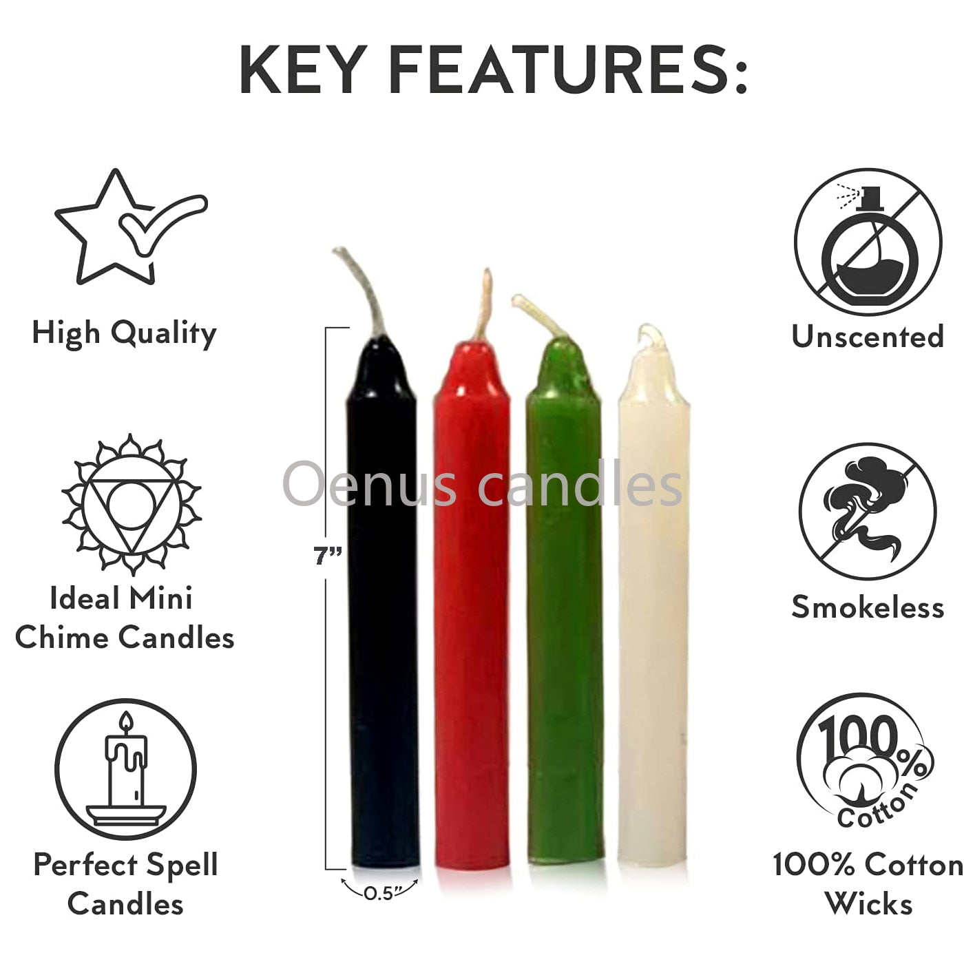 Set Of 10 Colored Mini Taper Chime Candle Spiritual Magic Candle For