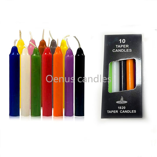 Set Of 10 Colored Mini Taper Chime Candle Spiritual Magic Candle For