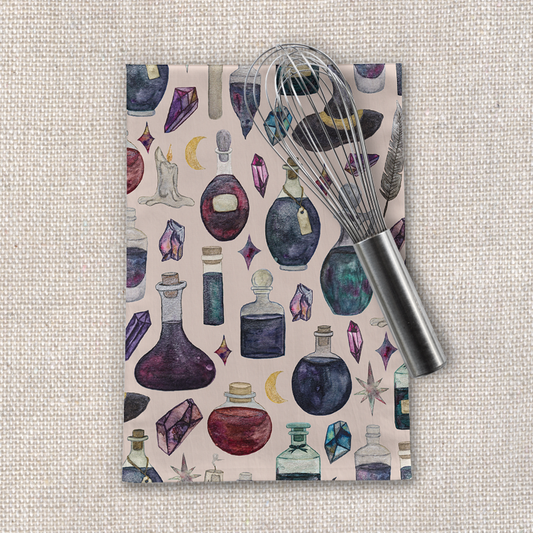 Potions Pattern Tea Towel